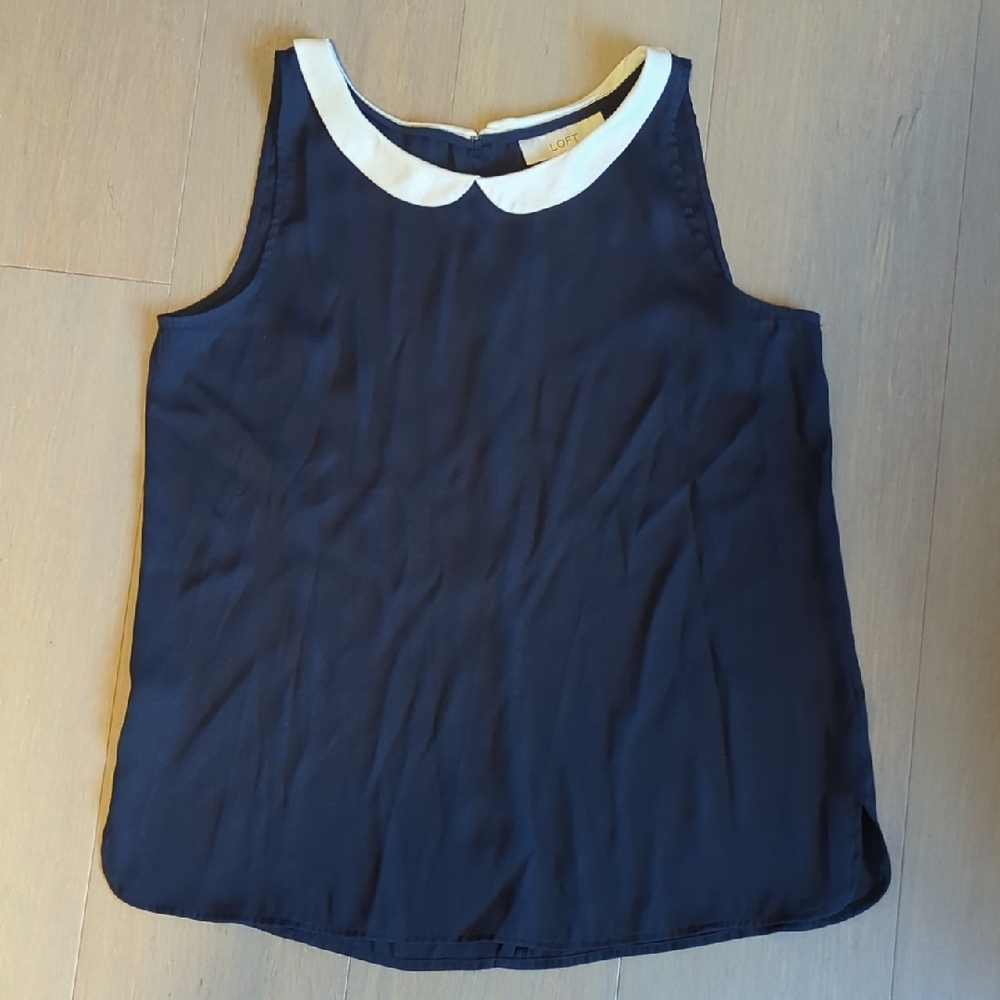 Loft Navy Sleeveless Top